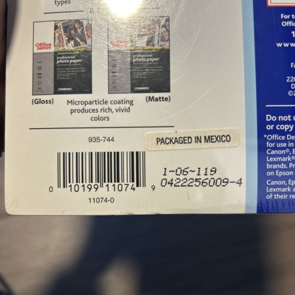 NEW Office Depot Photo Paper High Gloss for InkJet Printers Size 4"X6" 50 Sheets - Picture 4 of 4